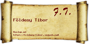 Földesy Tibor névjegykártya